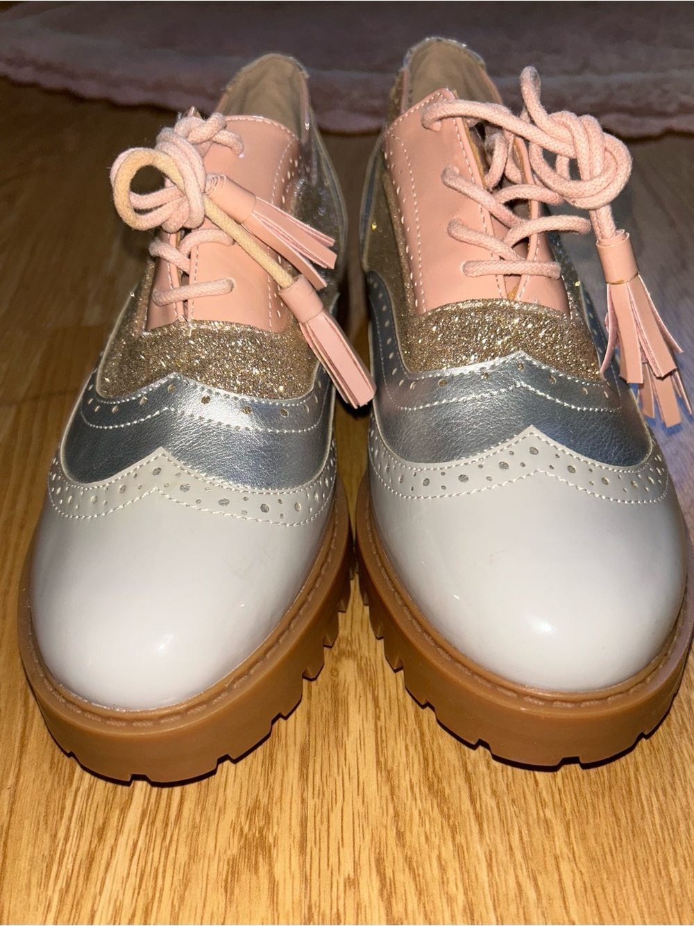 9W Jollmall Chunky Whimsy Kidcore Glitter Oxfords